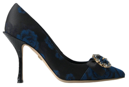 Elegante, met blauwe kristallen verfraaide pumps