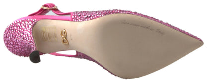 Elegante slingback hakken in roze zijdemix