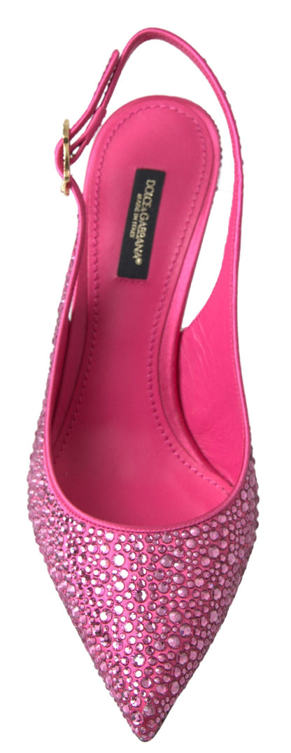 Elegante slingback hakken in roze zijdemix