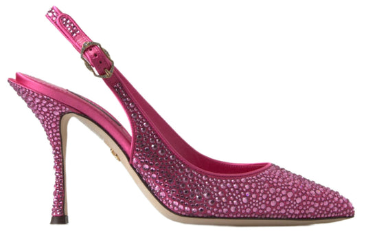 Elegante slingback hakken in roze zijdemix