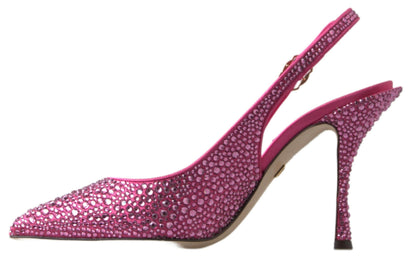 Elegante slingback hakken in roze zijdemix