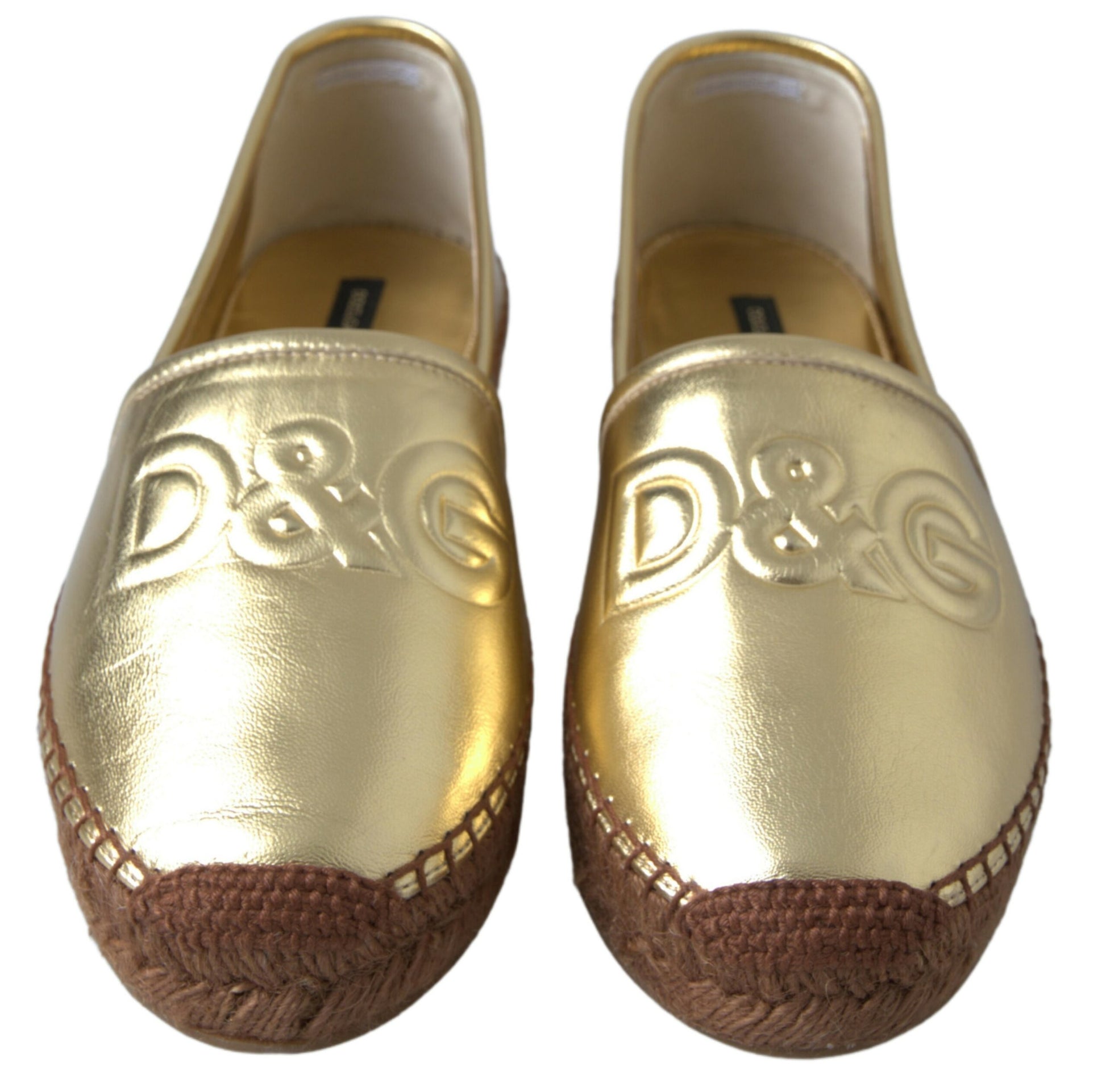 Gouden elegantie lederen espadrilles