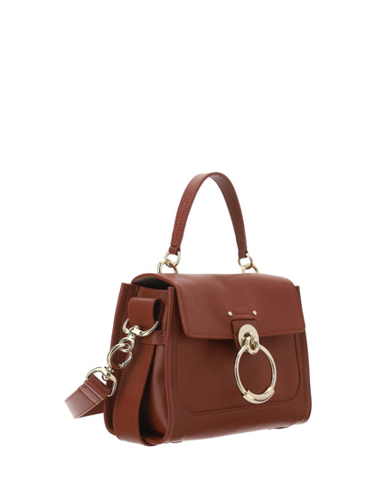 Elegant Sepia Brown Calfskin Shoulder Handbag