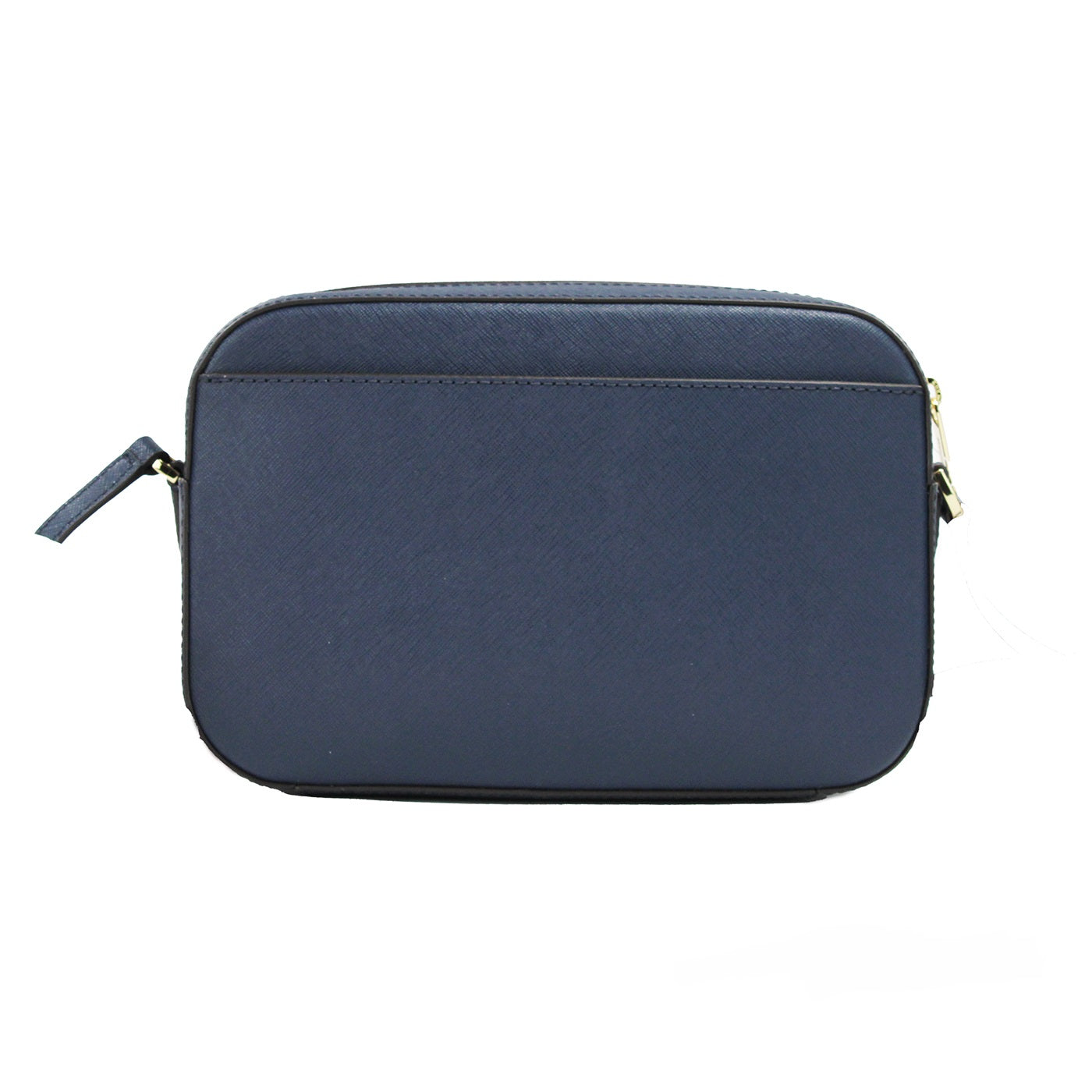 Bolso bandolera grande de cuero azul marino East West con cremallera y cadena de Jet Set