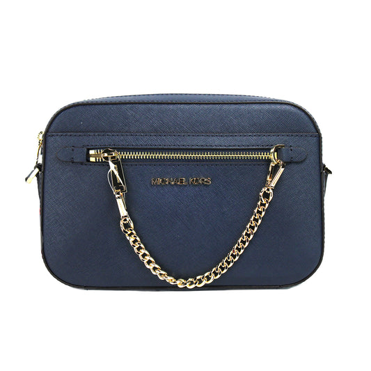 Jet Set grote Oost-West Marine lederen crossbody tas met ritssluiting