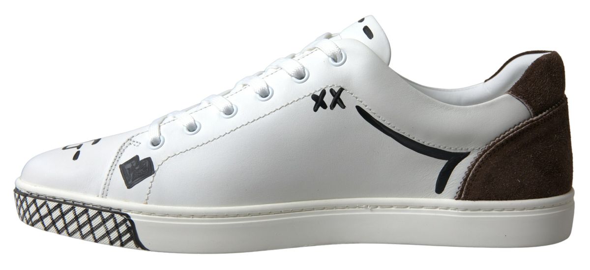 Elegantes zapatillas casuales de cuero blanco