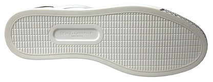 Elegantes zapatillas casuales de cuero blanco