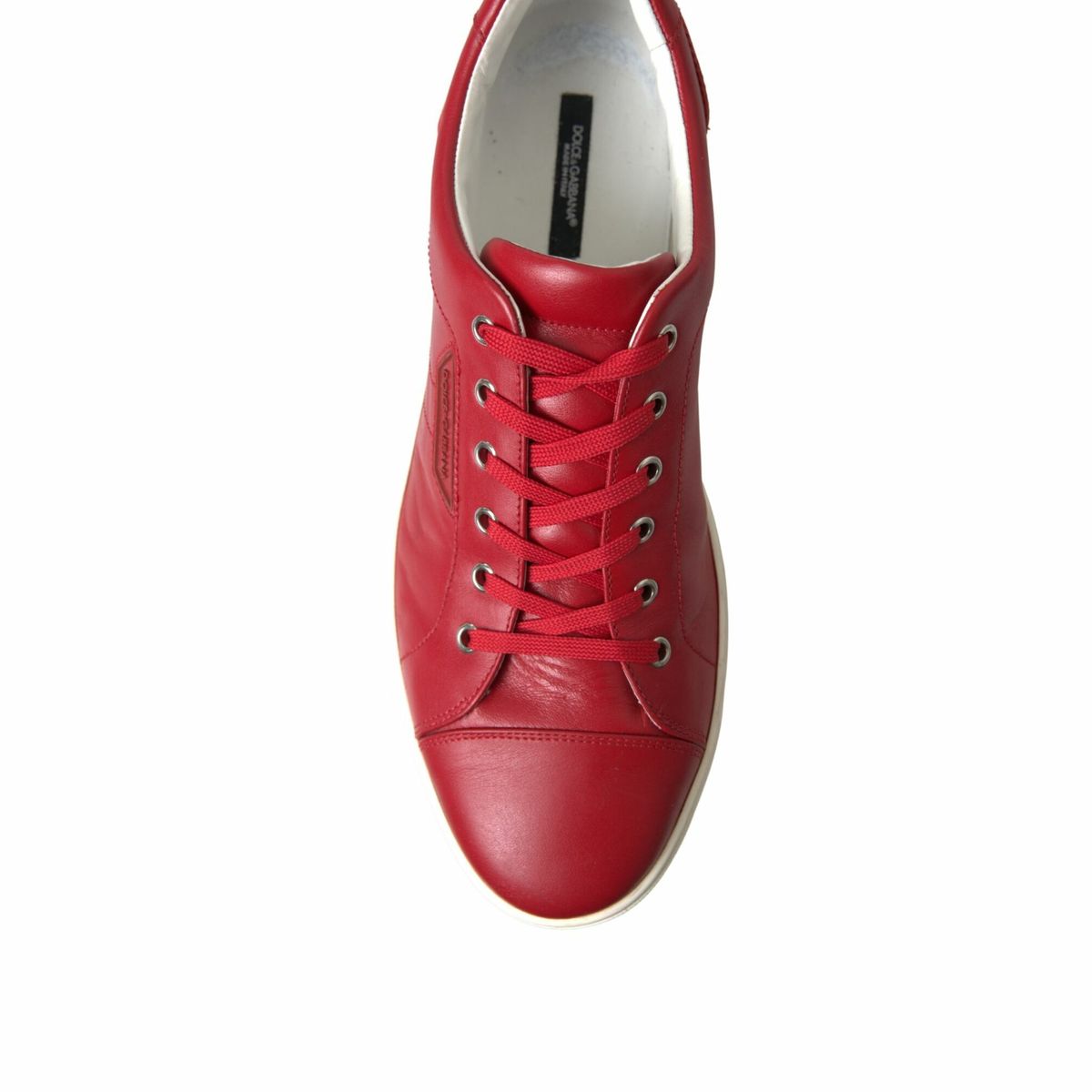 Elegante rode leren lage sneakers