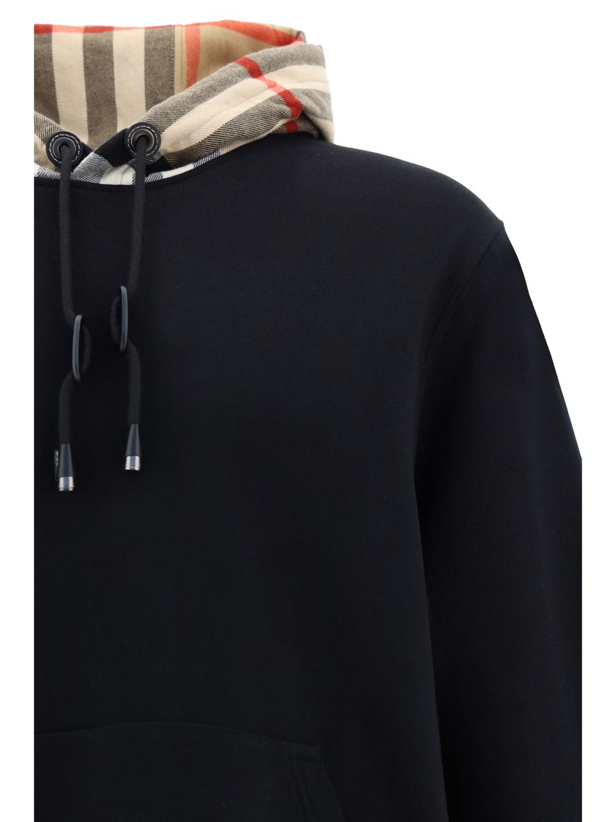 Elegante sudadera con capucha Samuel negra extragrande