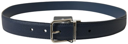 Aquamarine Blue Leather Belt