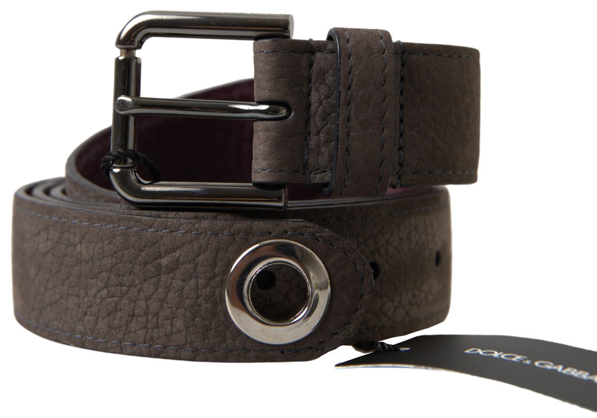 Elegante bruinleren riem met metalen gesp