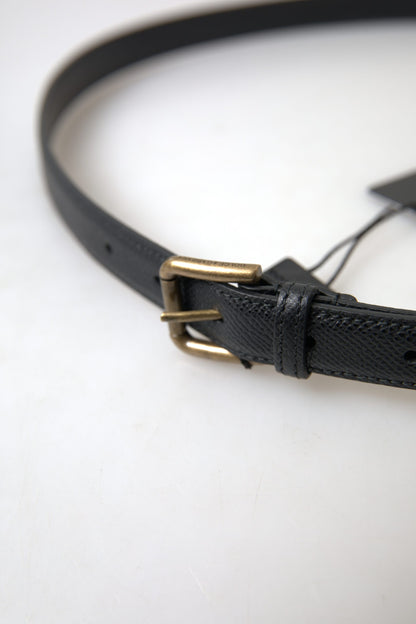 Elegante zwarte Italiaanse lederen riem