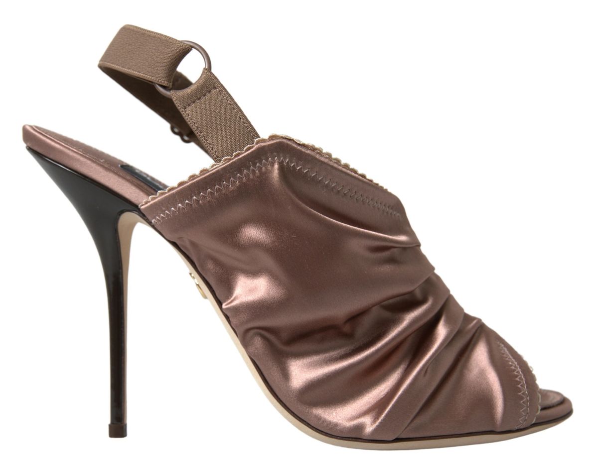 Elegante slingback stiletto hakken in lichtbruin