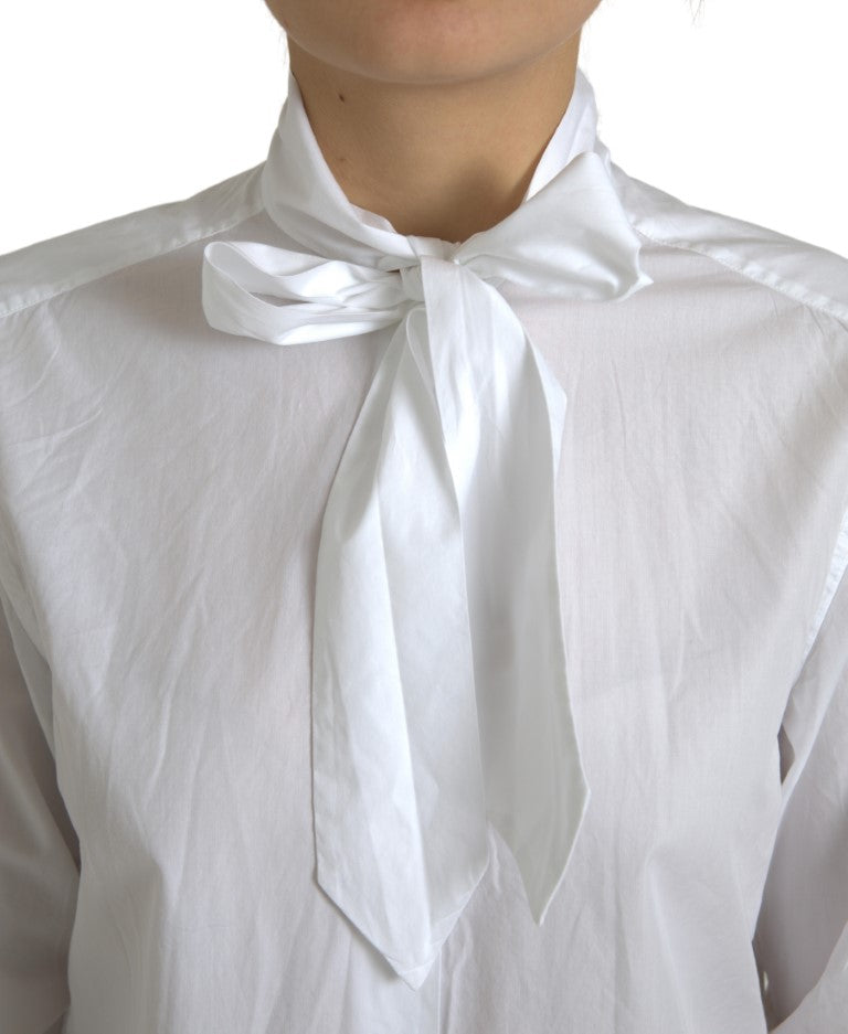 Camisa de manga larga de algodón blanca elegante