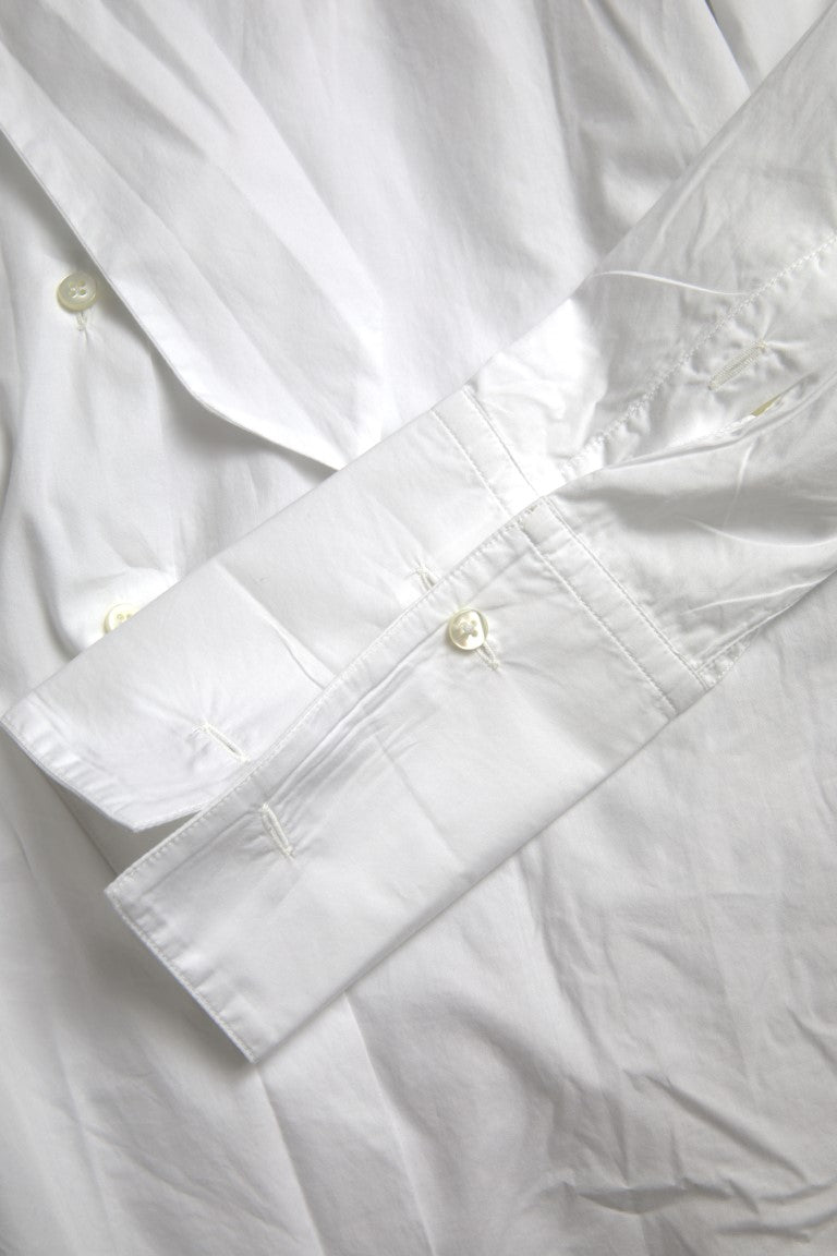 Camisa de manga larga de algodón blanca elegante