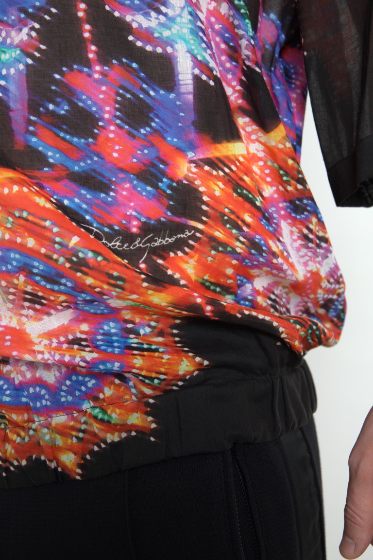 Katoenen poloshirt met veelkleurige Luminarie-print