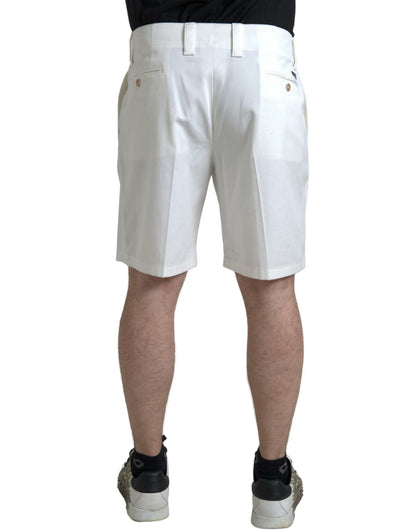 Elegante witte bermuda-denimshort