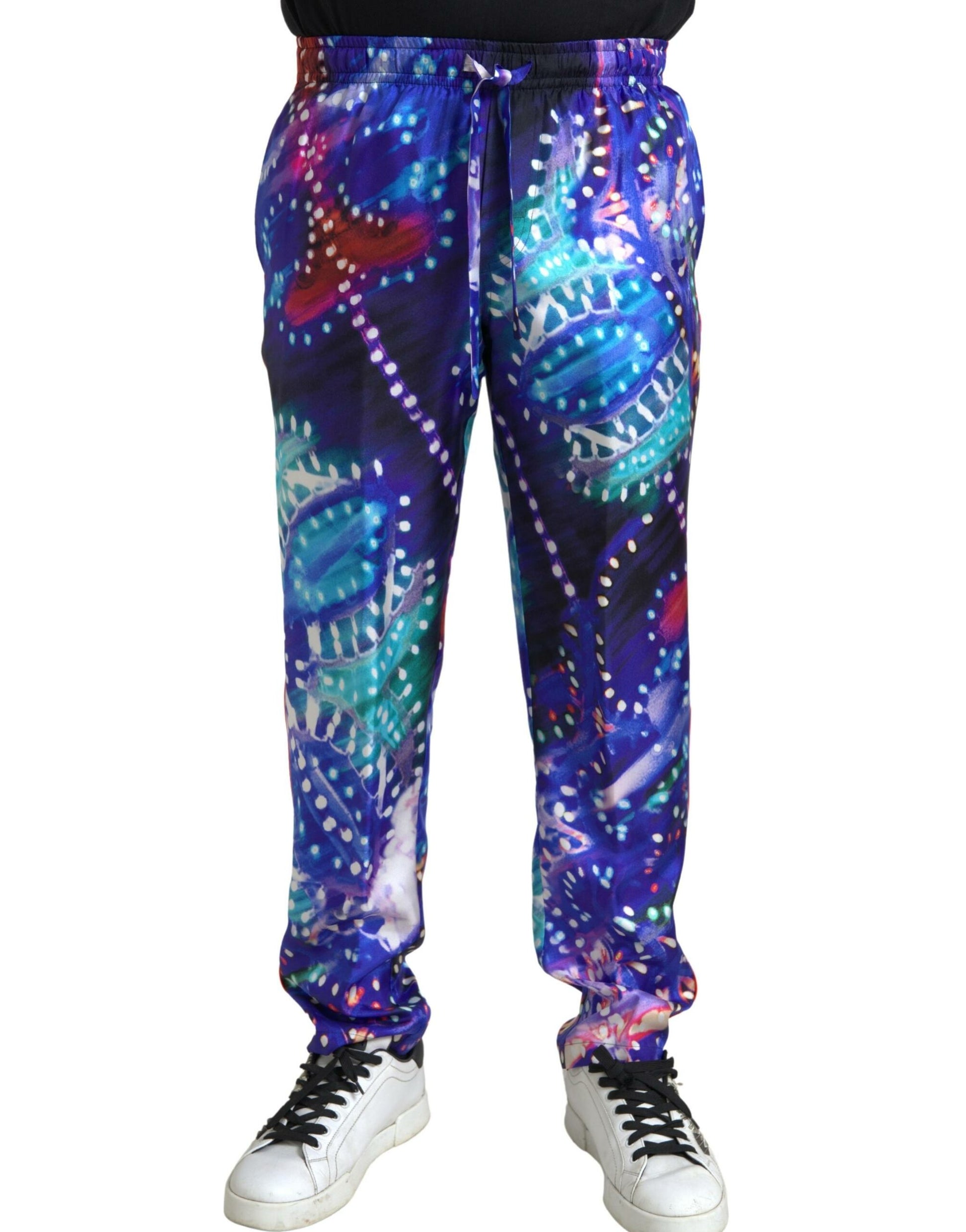 Pantalón jogger de seda multicolor