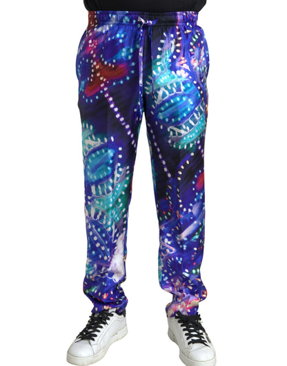 Pantalón jogger de seda multicolor