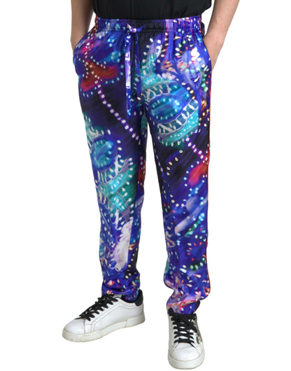 Pantalón jogger de seda multicolor