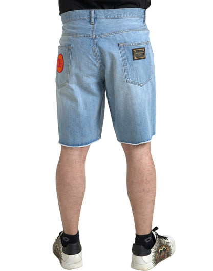 Elegante lichtblauwe denim bermudashort