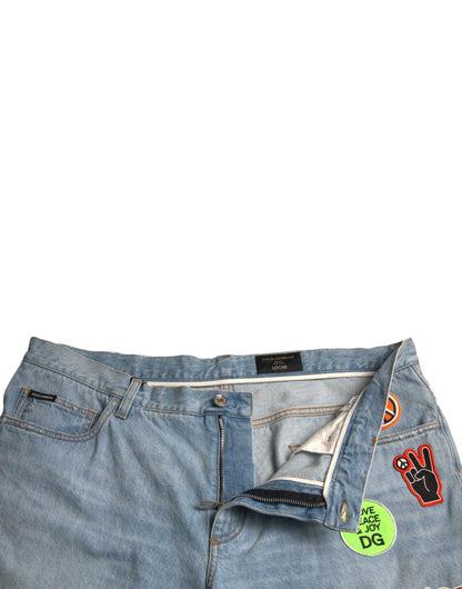 Elegante lichtblauwe denim bermudashort