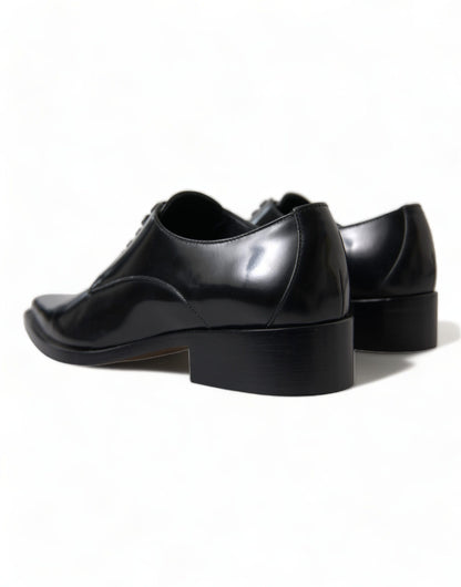 Elegante zwarte leren formele flats