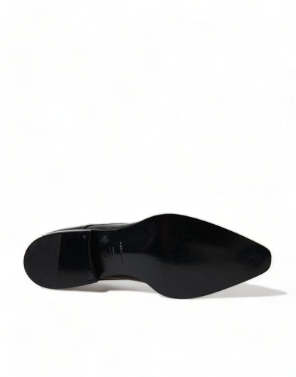 Elegante zwarte leren formele flats