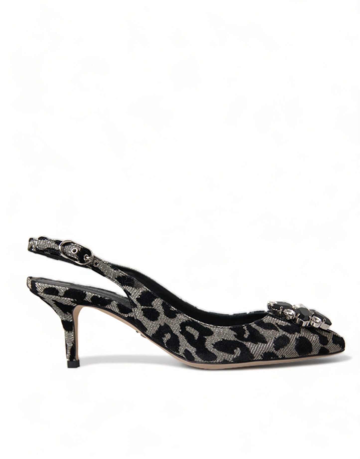 Kristallen luipaard slingback hakken pumps