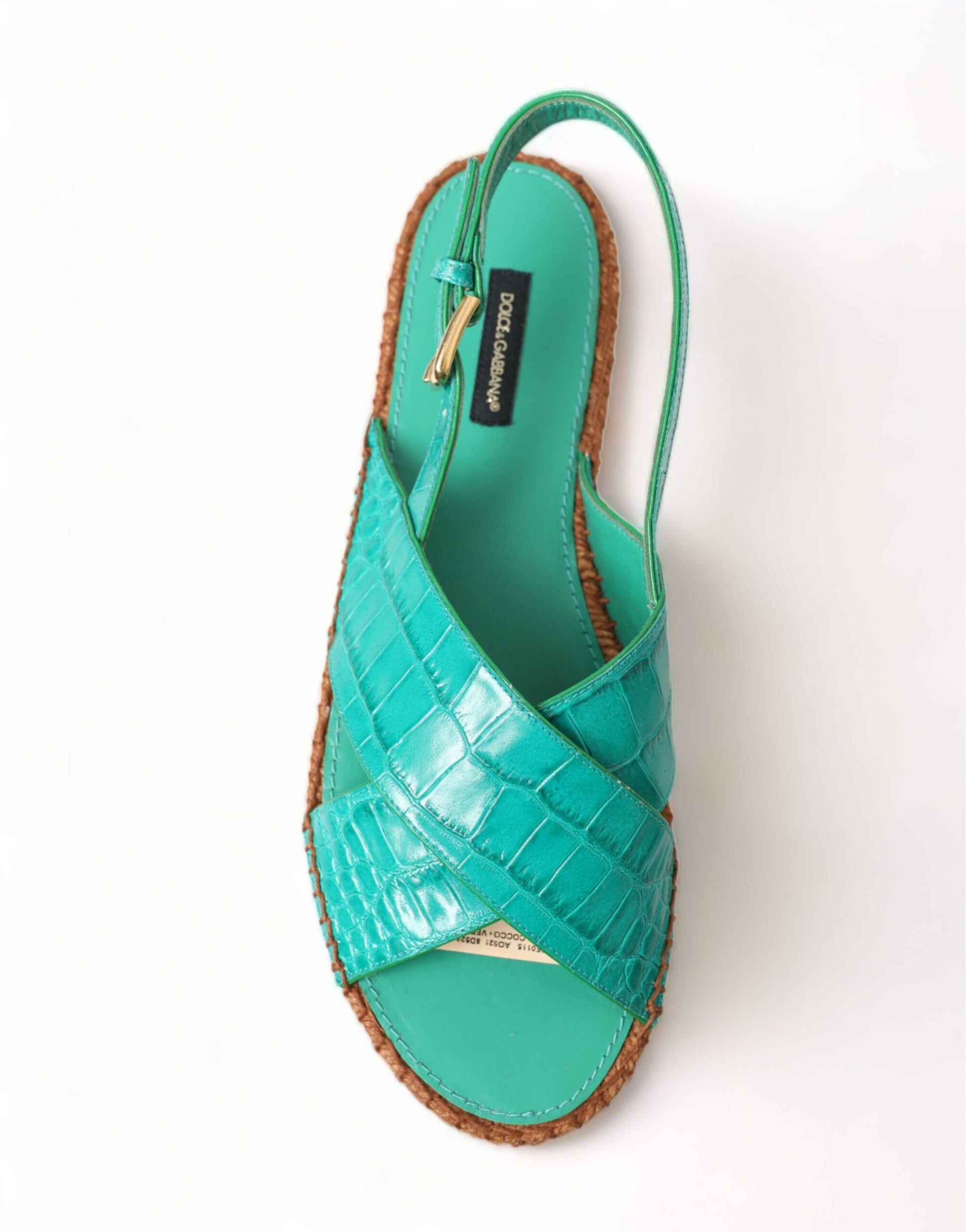 Elegant Green Espadrille Platform Sandals