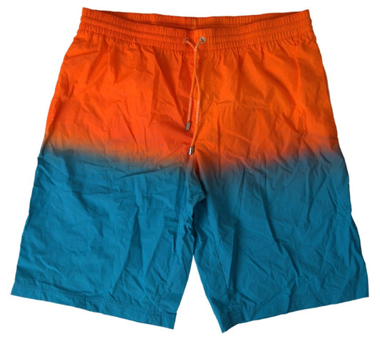 Shorts de baño con efecto degradado en naranja vibrante