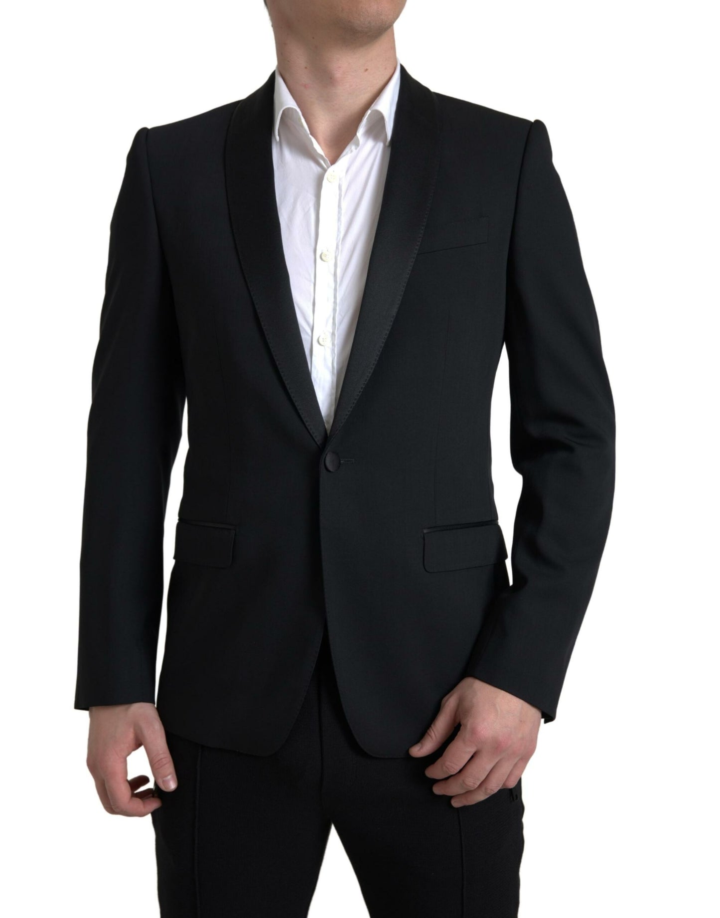 Chique slim-fit blazer van scheerwol