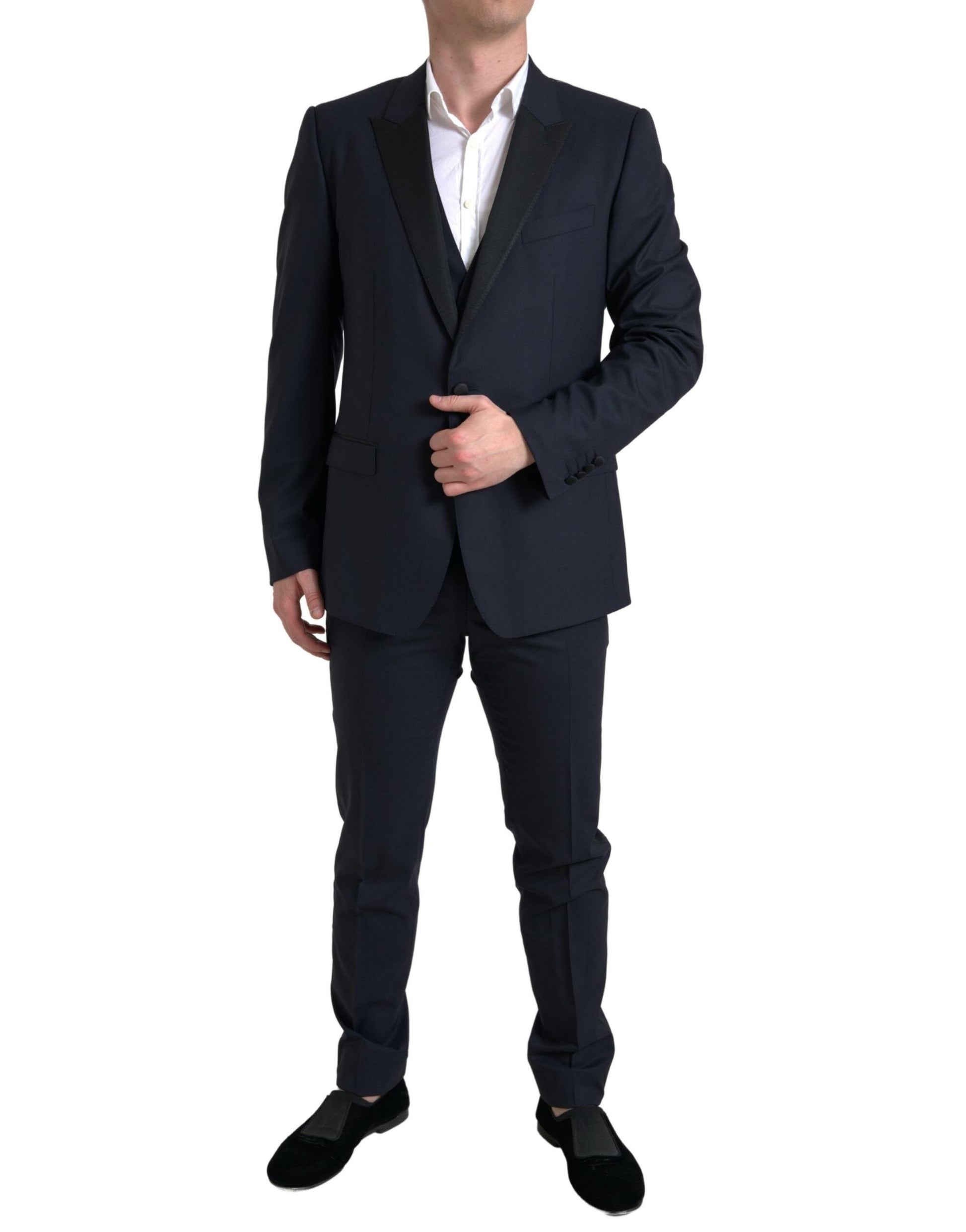 Elegant blauw en zwart Martini slim fit pak