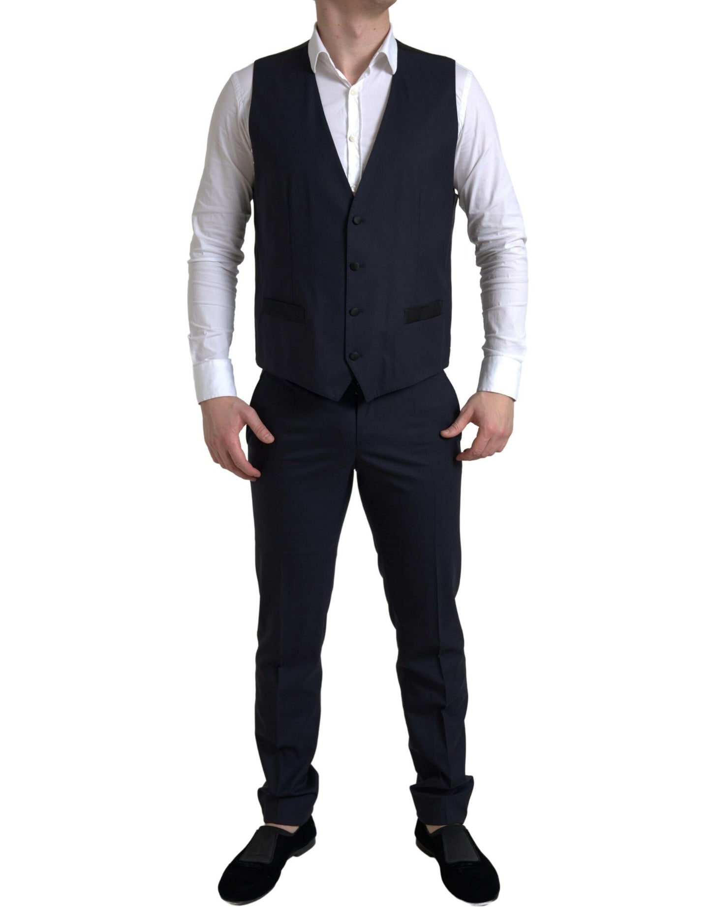 Elegant blauw en zwart Martini slim fit pak