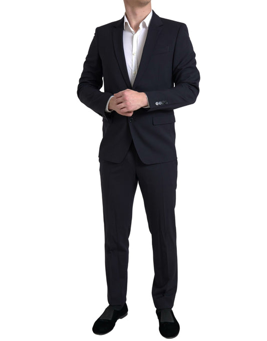 Elegante traje de corte slim de Martini azul oscuro