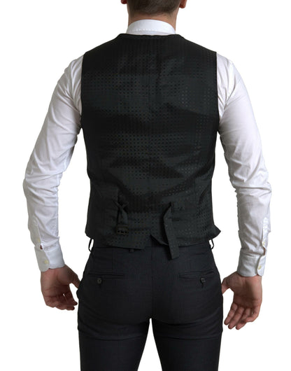 Elegante traje negro de 3 piezas de corte slim Martini