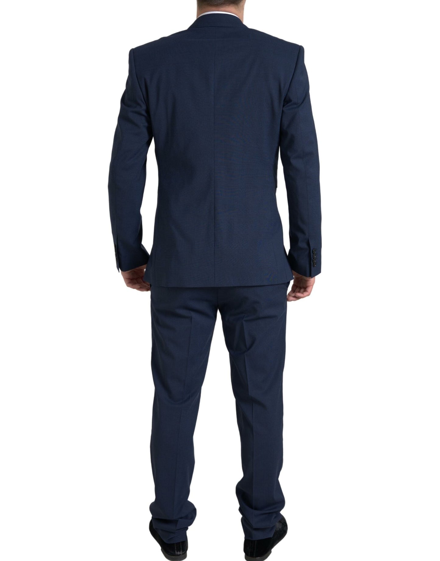 Elegant, slim-fit blauw tweedelig pak