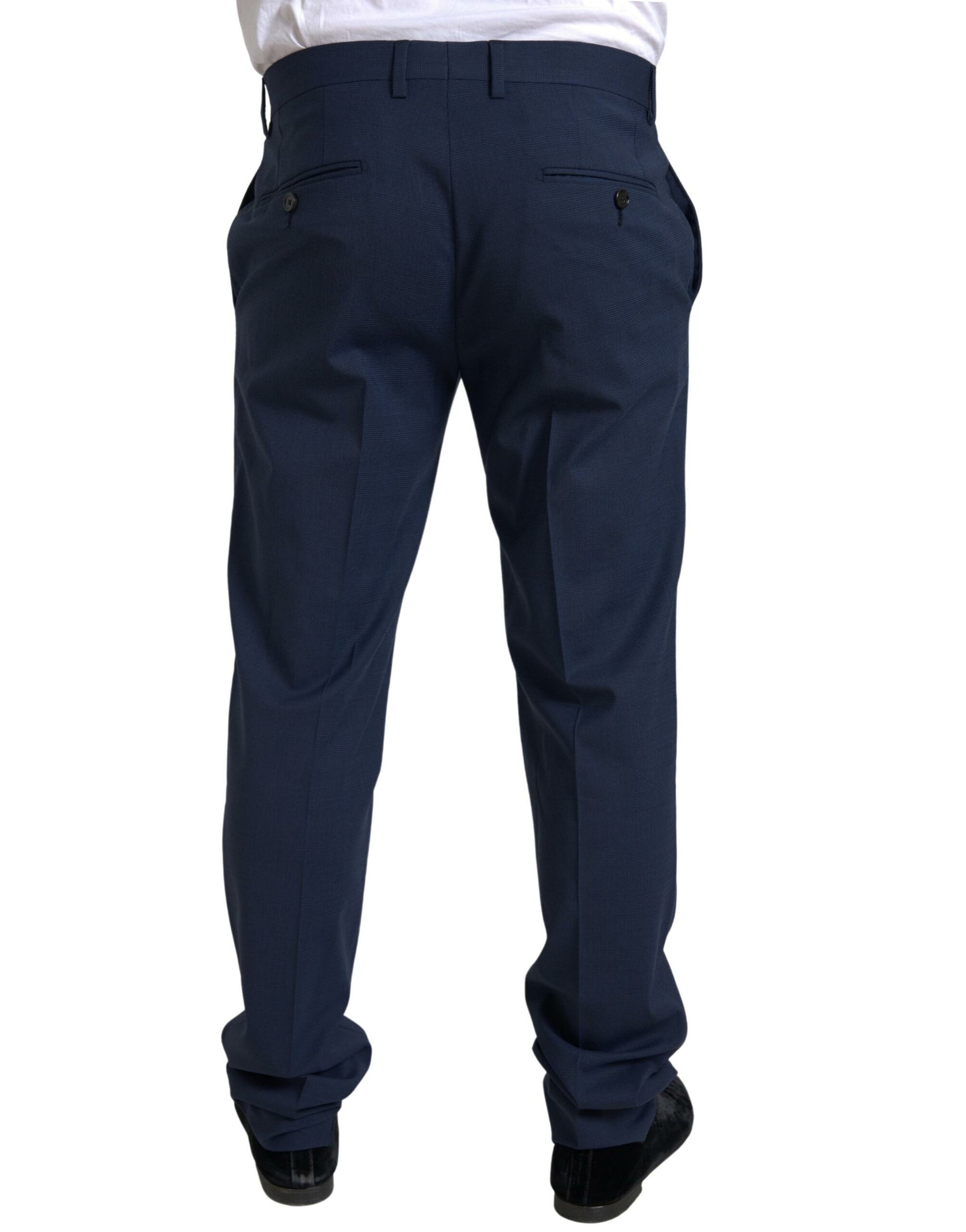 Elegant, slim-fit blauw tweedelig pak