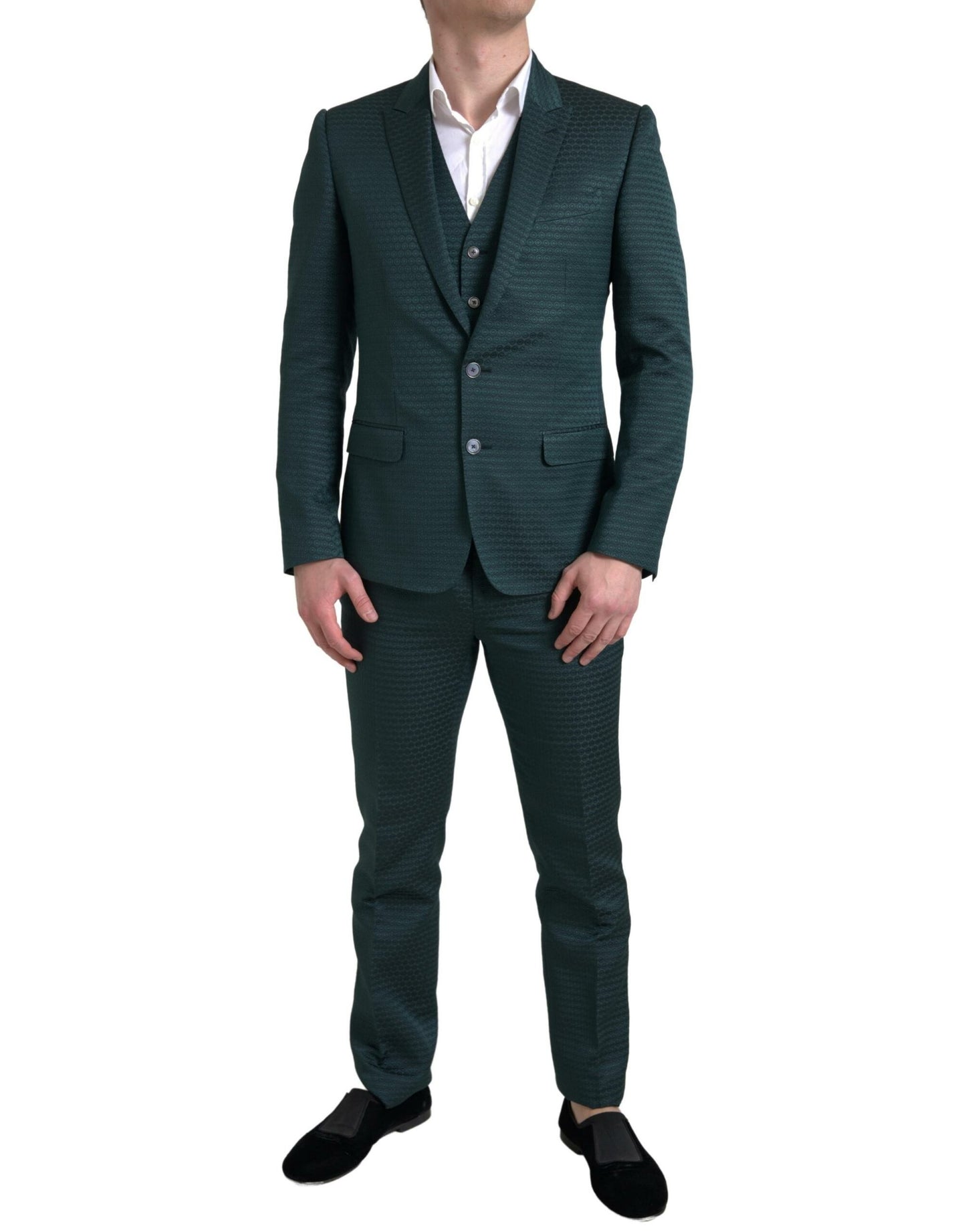 Traje de 3 piezas de corte slim Emerald Elegance