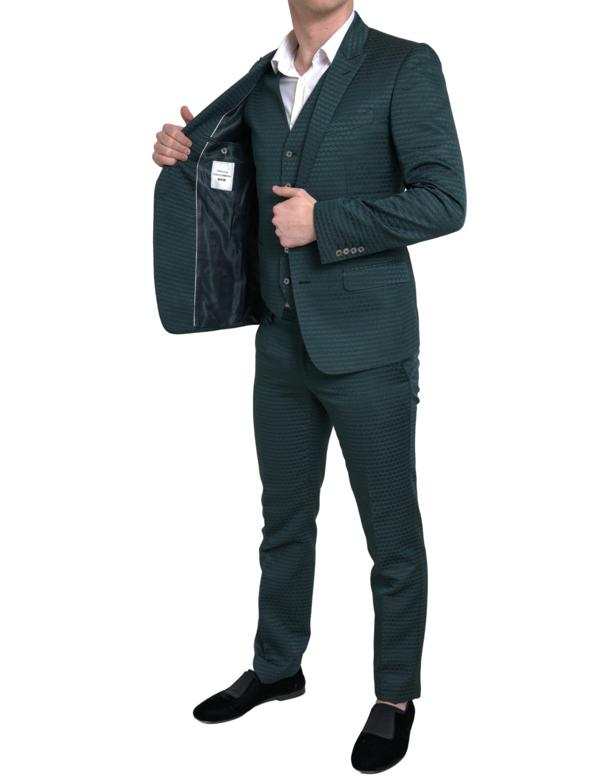 Traje de 3 piezas de corte slim Emerald Elegance