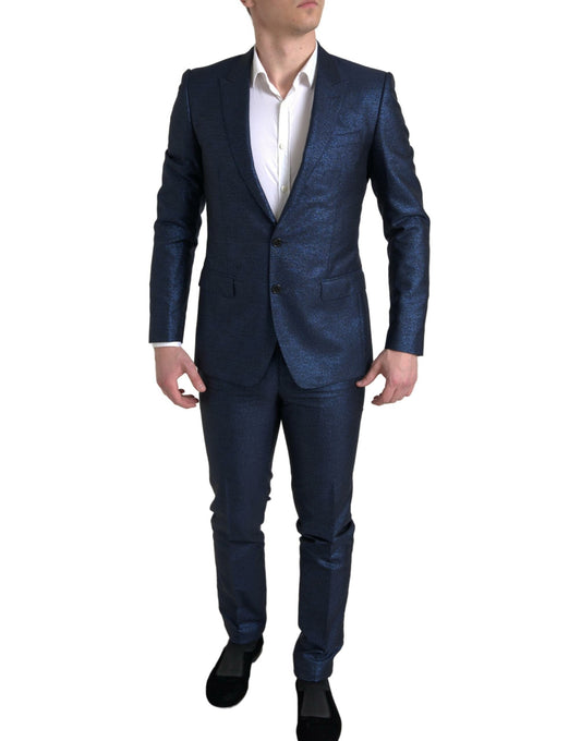 Traje de corte slim en azul metalizado Martini