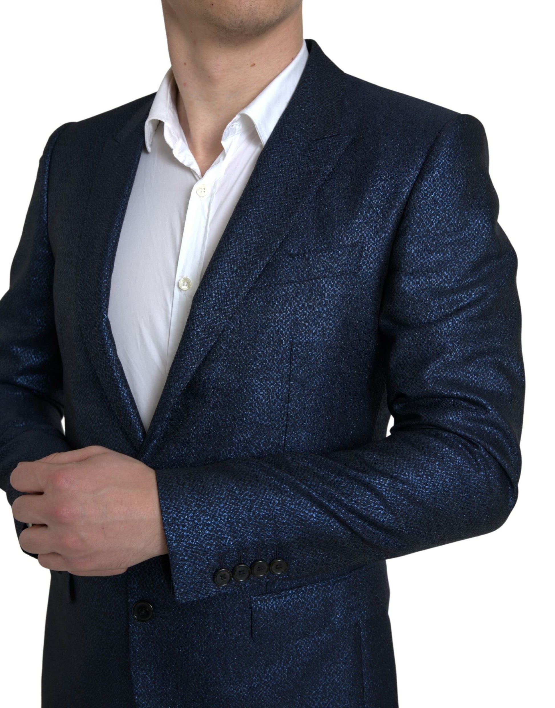 Traje de corte slim en azul metalizado Martini