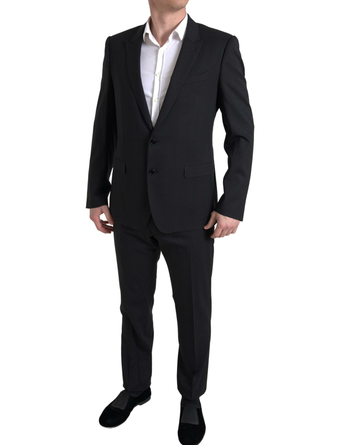 Exclusivo traje negro de corte slim Martini