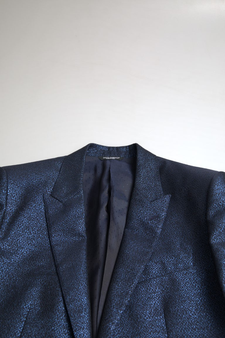 Traje de corte slim en azul metalizado Martini