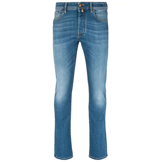 Elegant Slim Fit Light Blue Denim