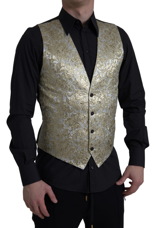 Elegant goudzijde formeel vest