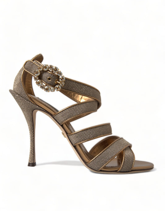 Bronzen kristallen stiletto hakken sandalen