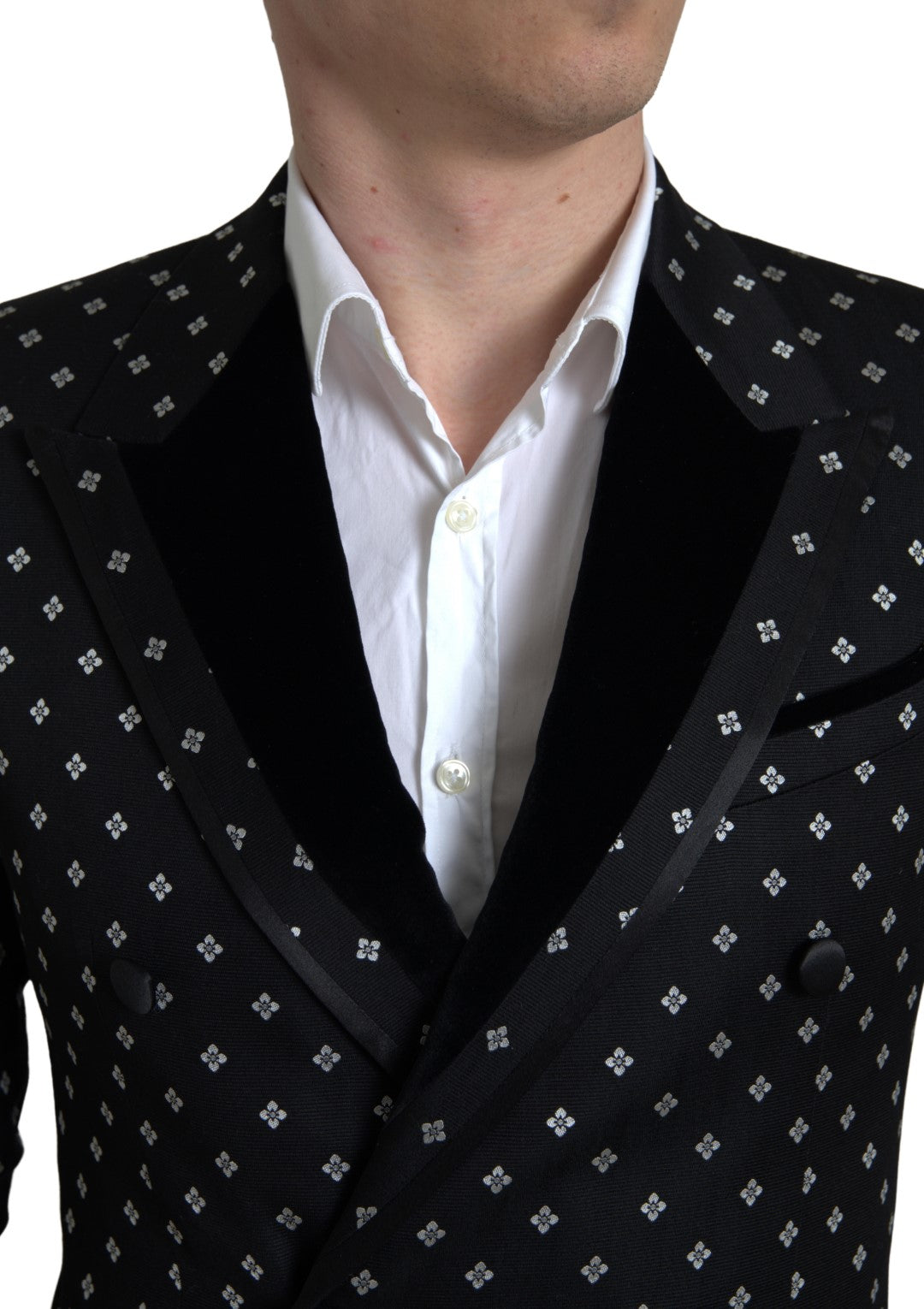 Elegante slanke blazer met geometrisch patroon