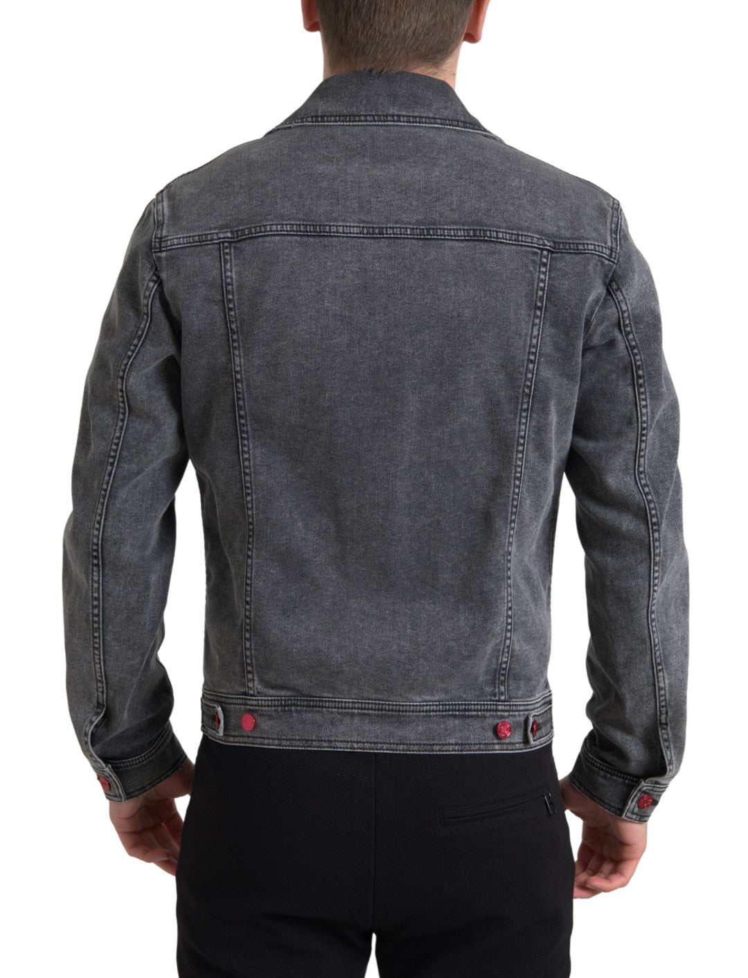 Elegante chaqueta vaquera elástica gris