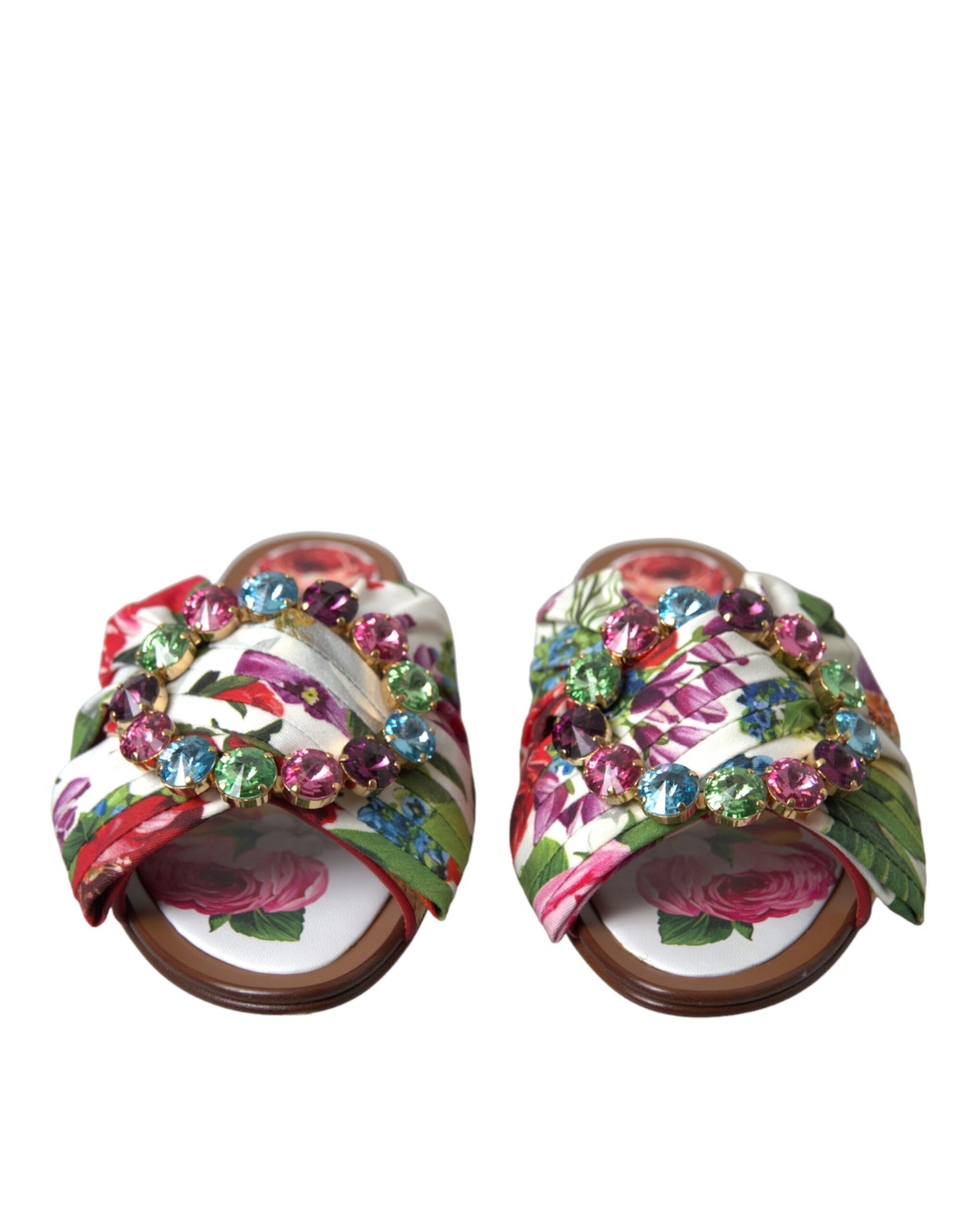 Exquisite Floral Print Flat Sandals